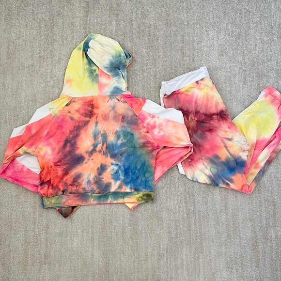 3 for $6 Thrill 94 Lace Up Hoodie Joggers Athleisure Tie Dye Pants Set 3X - Picture 3 of 12